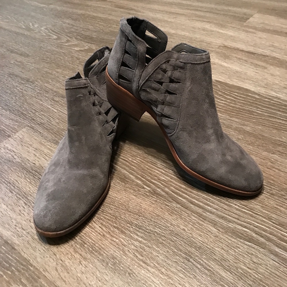 Gray Vince Camuto "Perra" Ankle Boots