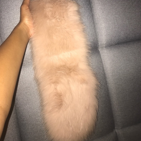 100% Blue Fox Dusty Pink Fur Collar