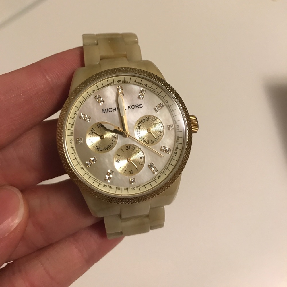 Michael Kors bone-colored women's watch