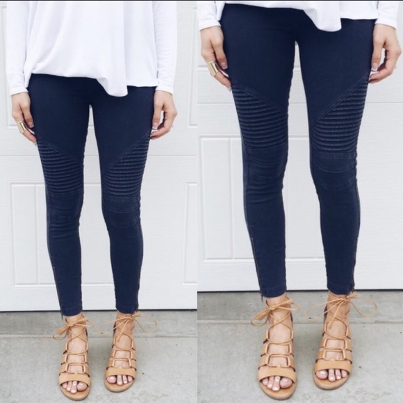 New Mix Pants - 🎉HP!! 🎉NWT PLUS SZ 1X/2X/3X Moto Jeggings Navy