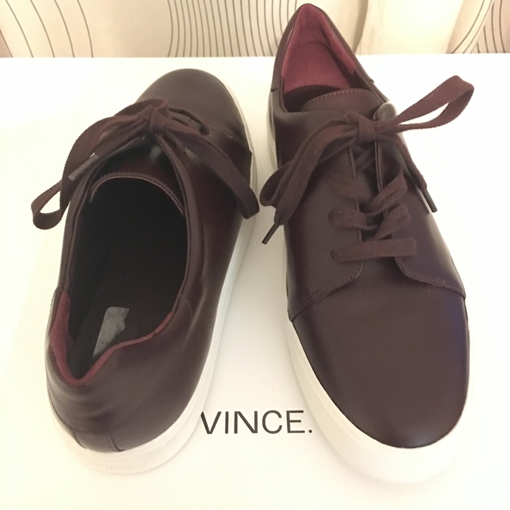 VINCE. Burgundy lace-up shoes. NWOT