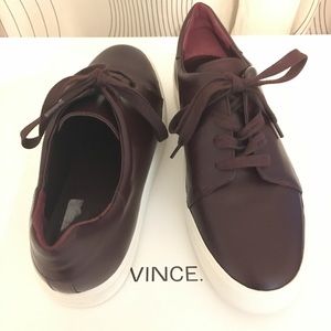 VINCE. Burgundy lace-up shoes. NWOT
