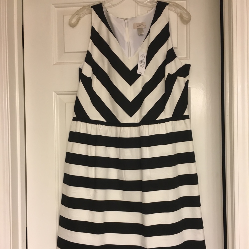 Black and White striped dress