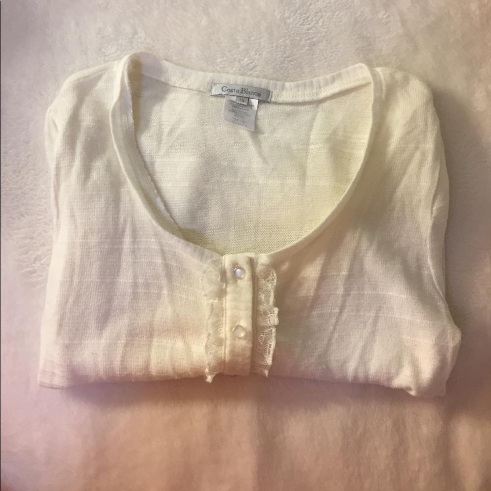 Costa Blanca cardigan with lace trim