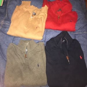 Lot of 4 Wool Polo 1/4 zip Sweaters - medium