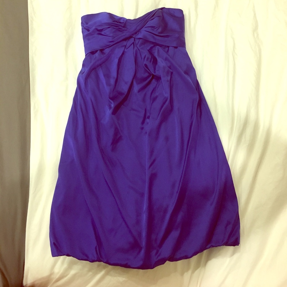 Silk royal blue strapless dress