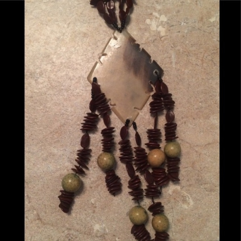 Boho brown beaded necklace!
