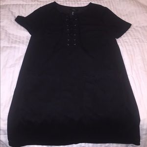Black Faux-Suede Forever 21 Mini Dress