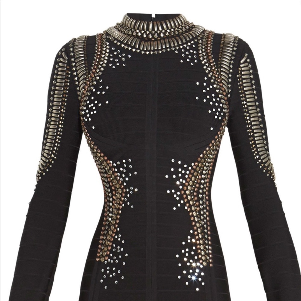 Herve Leger "Meagan" Black Bandage Dress XS