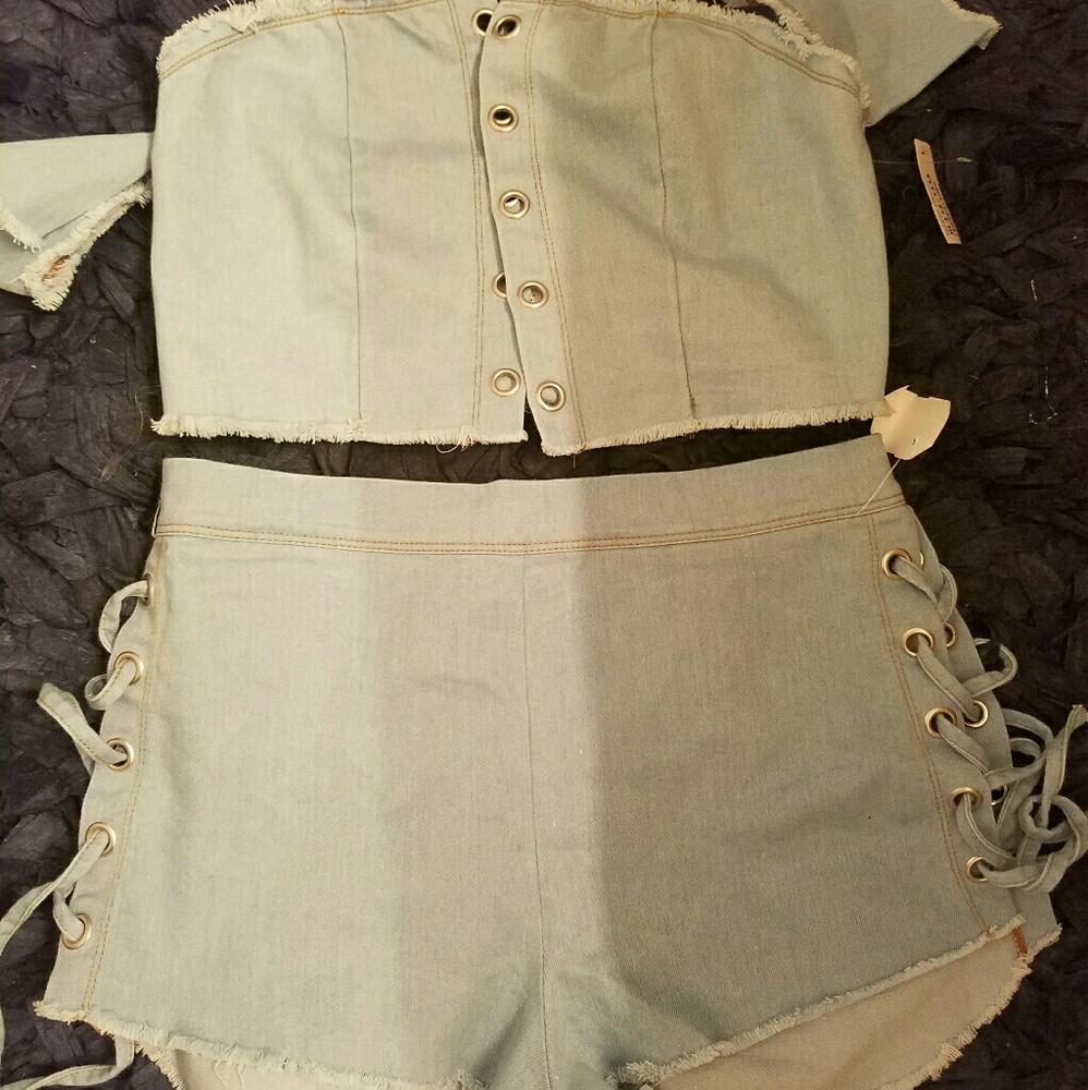 Brand new sexy Two piece denim