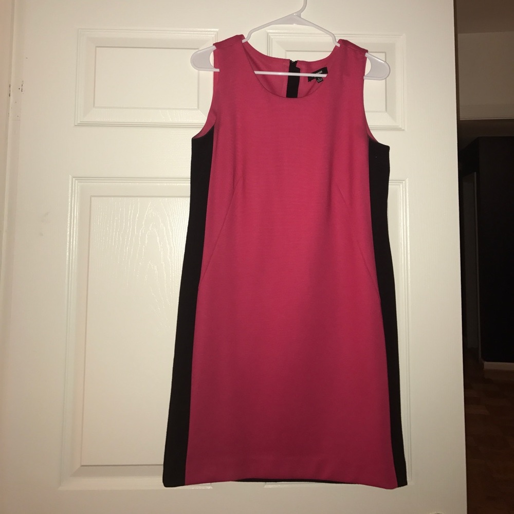 Black and pink shift dress