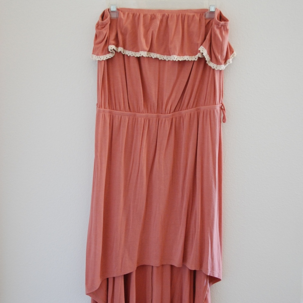 High low sleeveless pink dress
