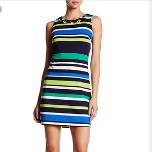 Vince Camuto Sleeveless Embellished Print Dress 12