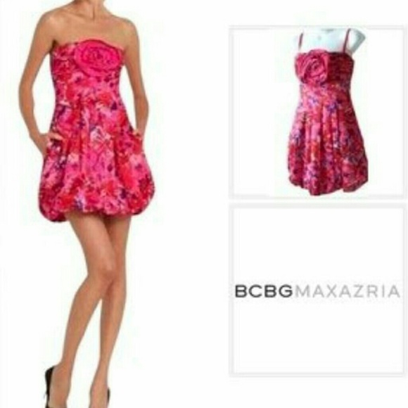 BCBG MAXAZRIA Floral Dress $298 Size 0/4 - Picture 1 of 3