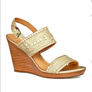 Jack Rogers Vanessa Stacked wedge, platinum