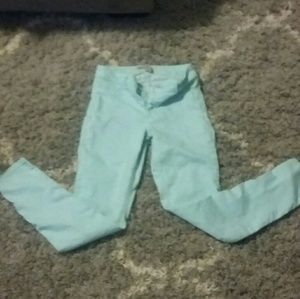 Mint/aqua skinny jeans
