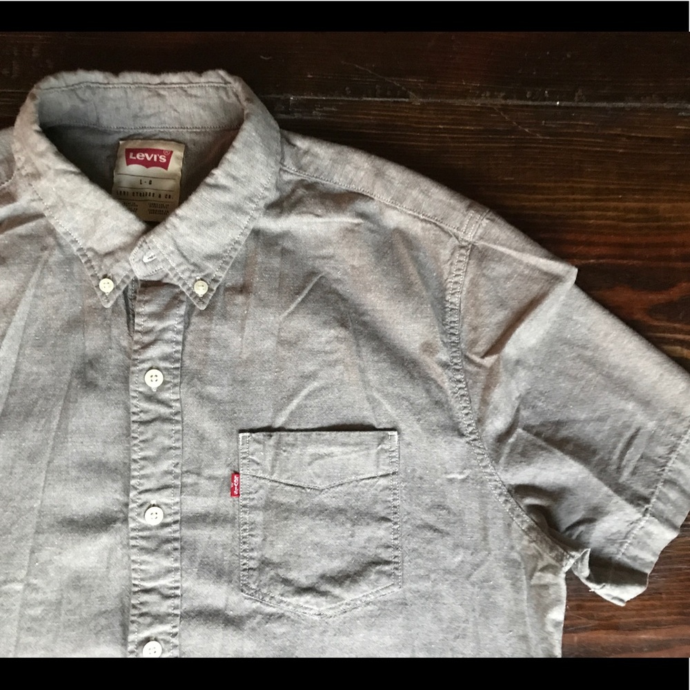 Levi's Short-Sleeve Button Down - Gray - Large