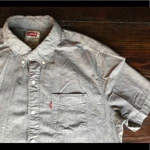Levi's Short-Sleeve Button Down - Gray - Large