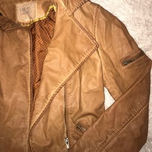 Tan leather jacket