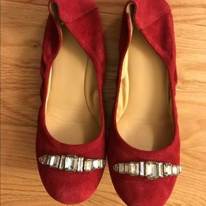Crimson suede Cole Haan ballet flats
