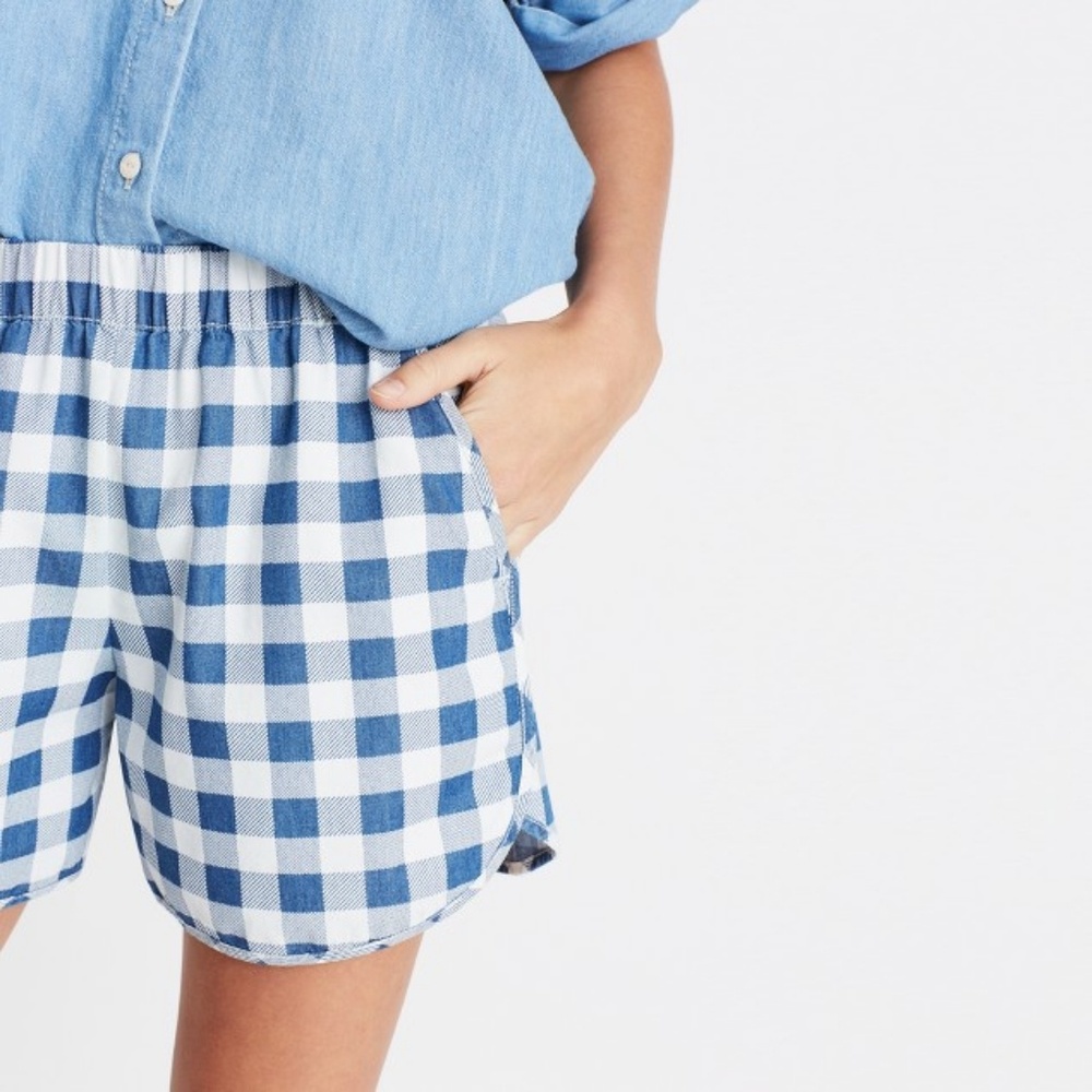 Madewell Pull-on shorts in gingham check