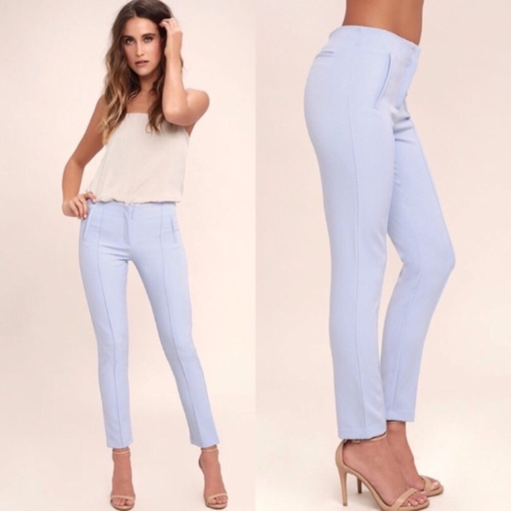 NWT Lulu's Peak of Success Light Blue Trouser Pant