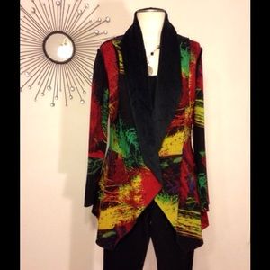 Kaktus Multi-colored Fleece Swing Jacket