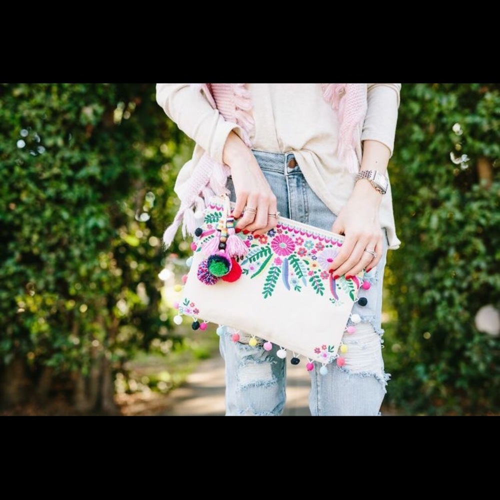 Steve Madden Embroidered Clutch