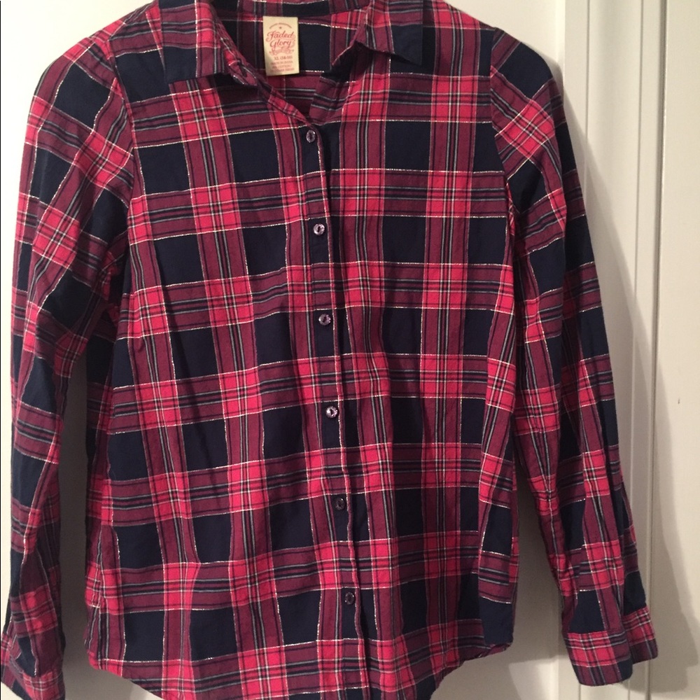 ✨Girls Pink sparkle flannel size XL ✨