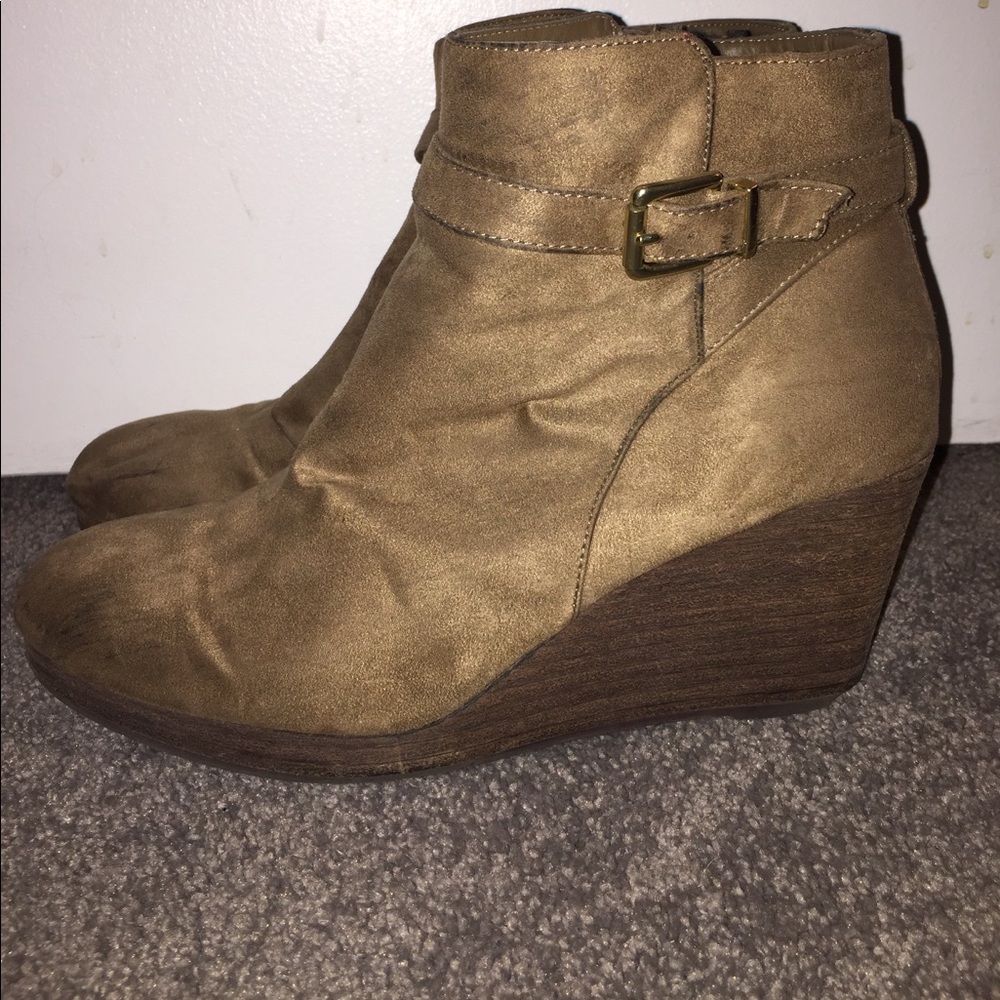 Tan ankle booties