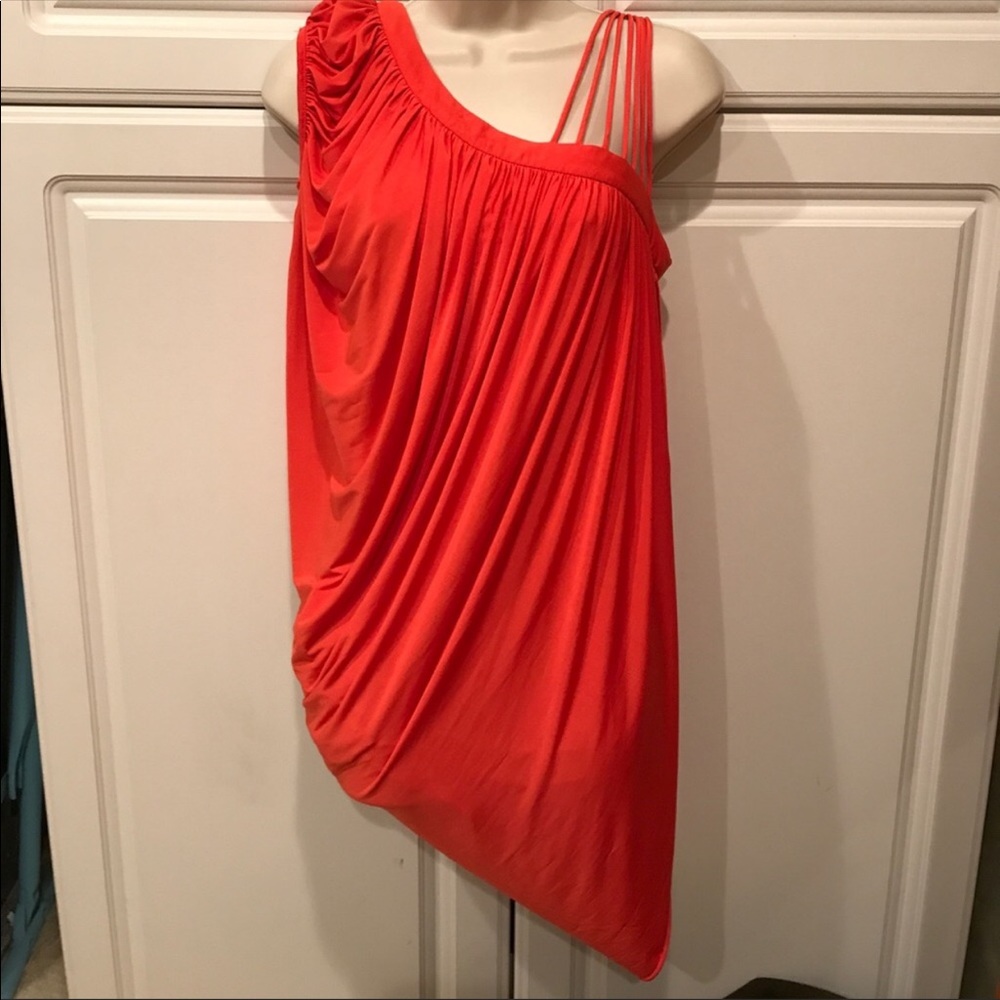 Gracia coral orange one shoulder tunic/dress