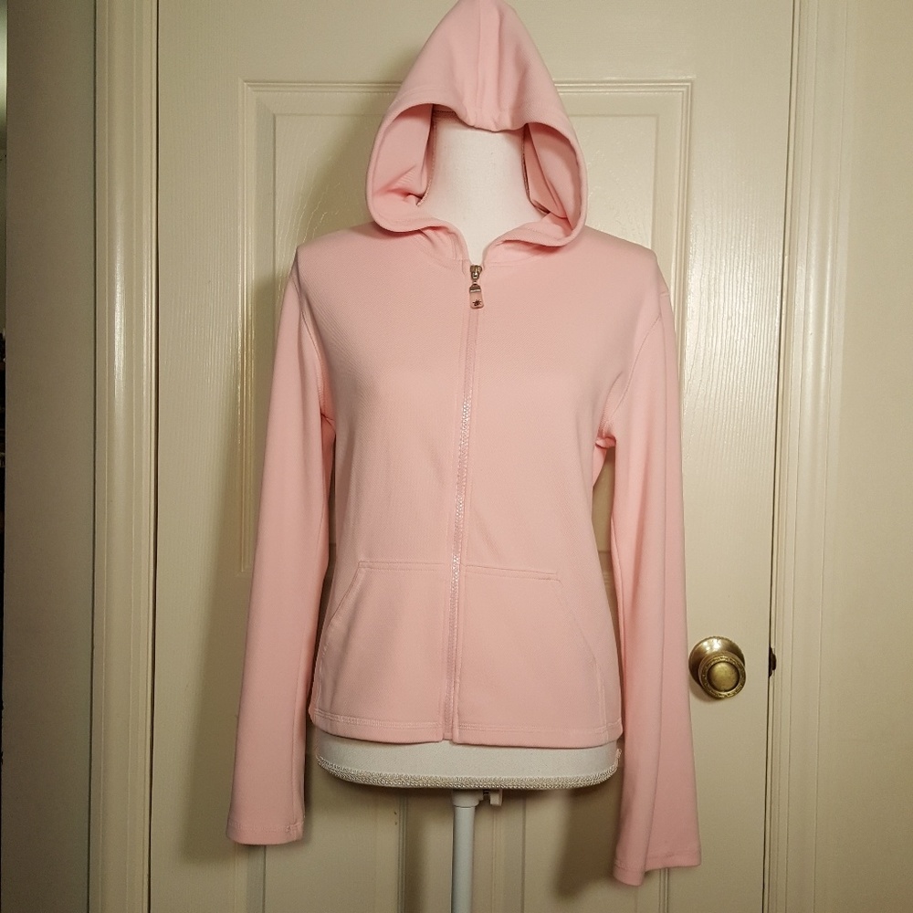 So Sporty Baby Pink Lightweight Long Sleeve Hoodie