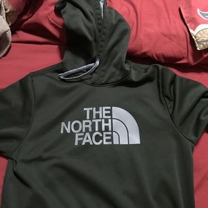 North Face hoodie, olive green