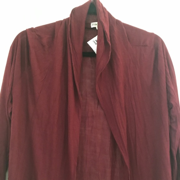 Maroon Lightweight Open Front Cardigan - Picture 5 of 8