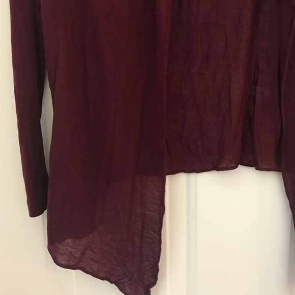 Maroon Lightweight Open Front Cardigan - Picture 6 of 8