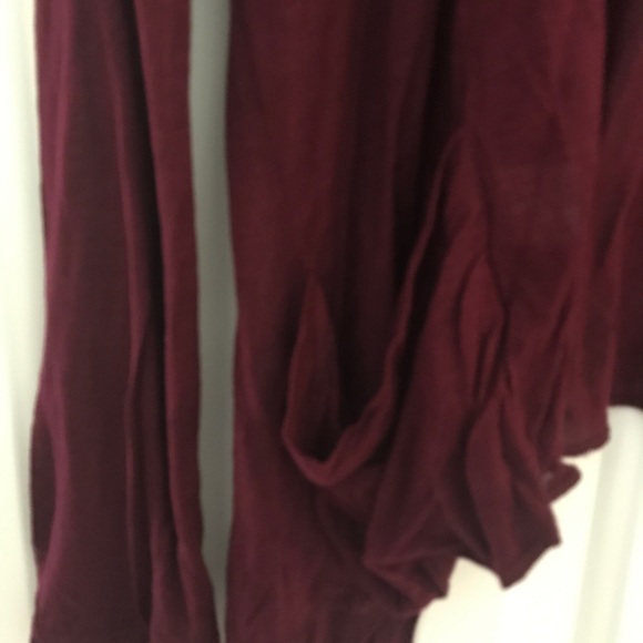 Maroon Lightweight Open Front Cardigan - Picture 7 of 8