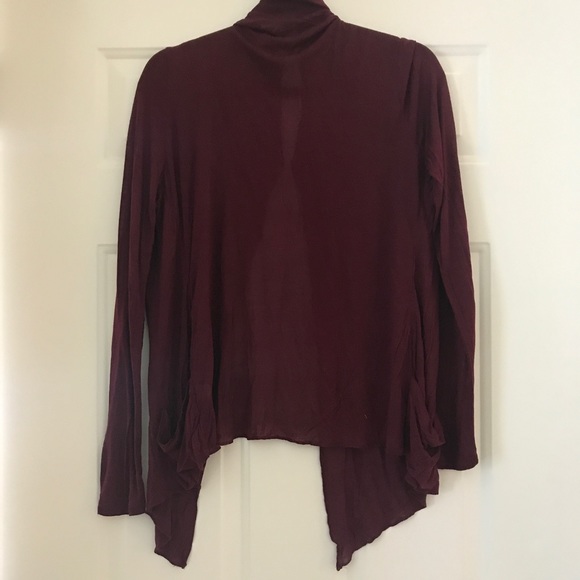 Maroon Lightweight Open Front Cardigan - Picture 8 of 8