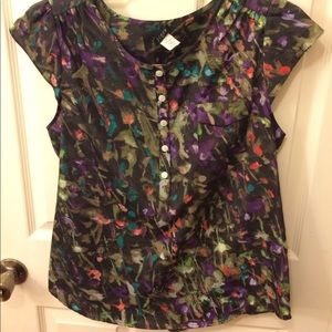 J. Crew mixed pattern top