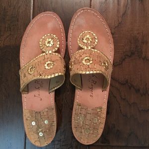 Jack Rogers Napa Valley Cork and Gold sandals