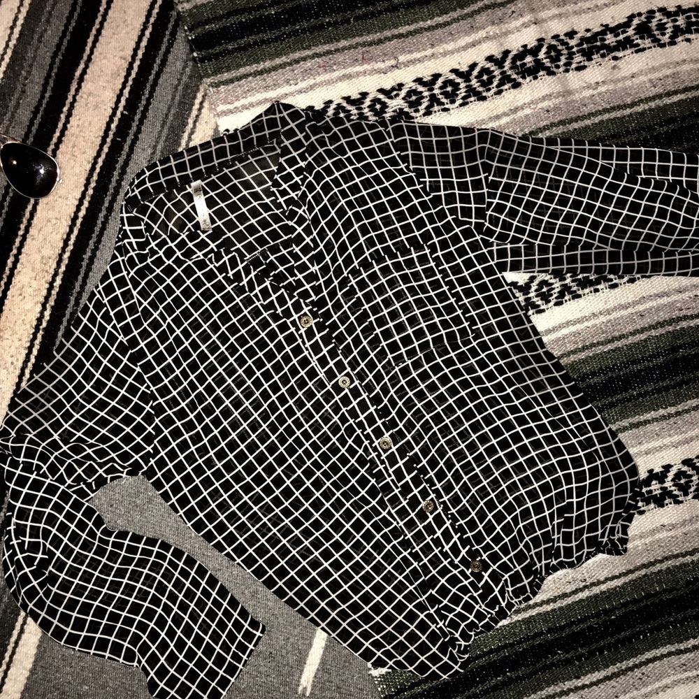 Checkered Sheer Blouse
