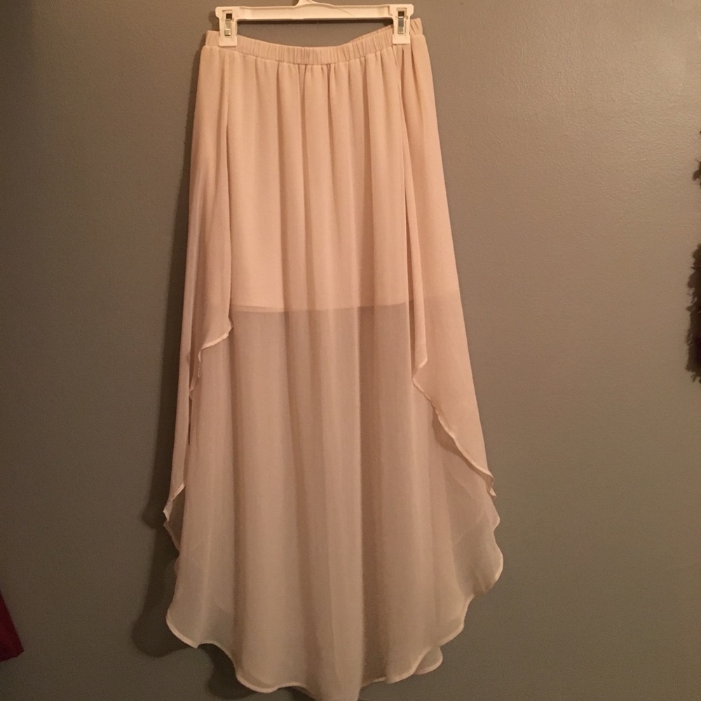 Shear slit maxi skirt