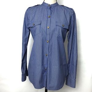 {Lauren RL} Collarless Button Down Shirt Medium