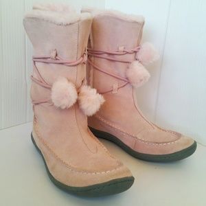 AIRWALK MUKLUKS PINK! Suede leather fur lined 7.5