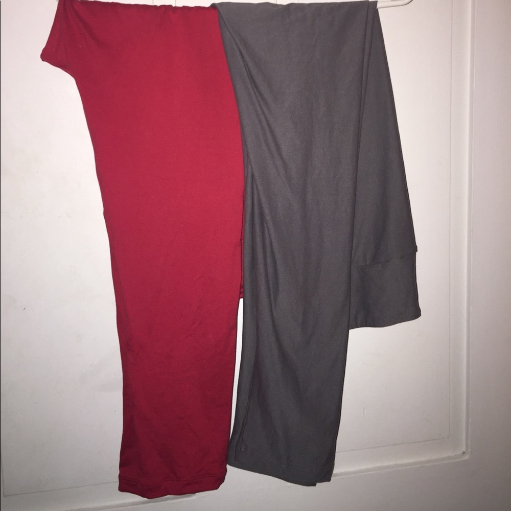 Gray And Red Lularoe Leggings - Picture 1 of 3