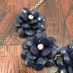 J. Crew Jewelry - J.Crew Navy Blue Flower Statement Necklace J. Crew Jewelry - J.Crew Navy Blue Flower Statement Necklace
