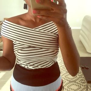 Striped off the shoulder top Striped off the shoulder top