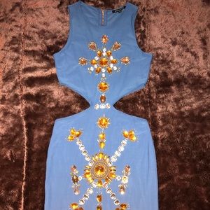 Cut off beaded short dress