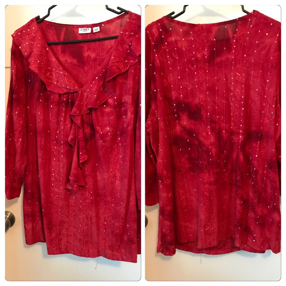 Ruffle and sequin shirt