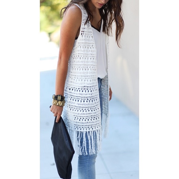 aerie Sweaters - Aerie • Fringe Cover Up Coachella