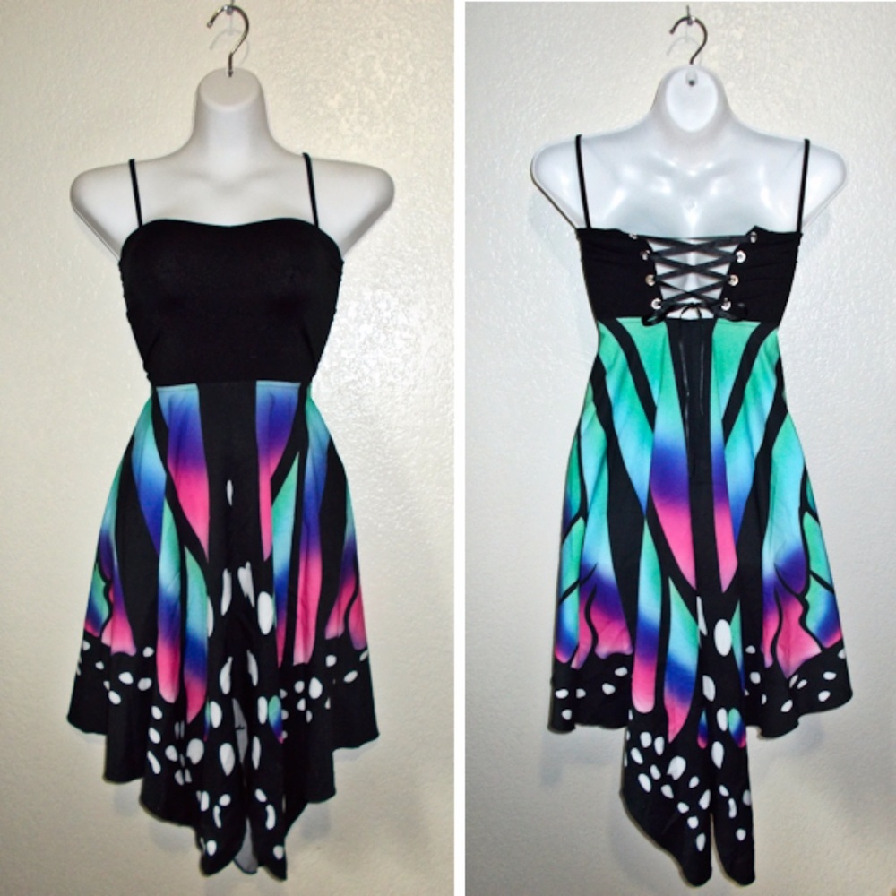 NEW Butterfly Empire Lace Up Corset Back Dress 2X